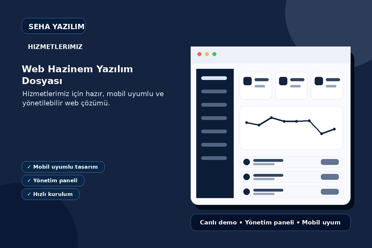 Web Hazinem Yazılım Dosyası açıklayıcı ürün görseli