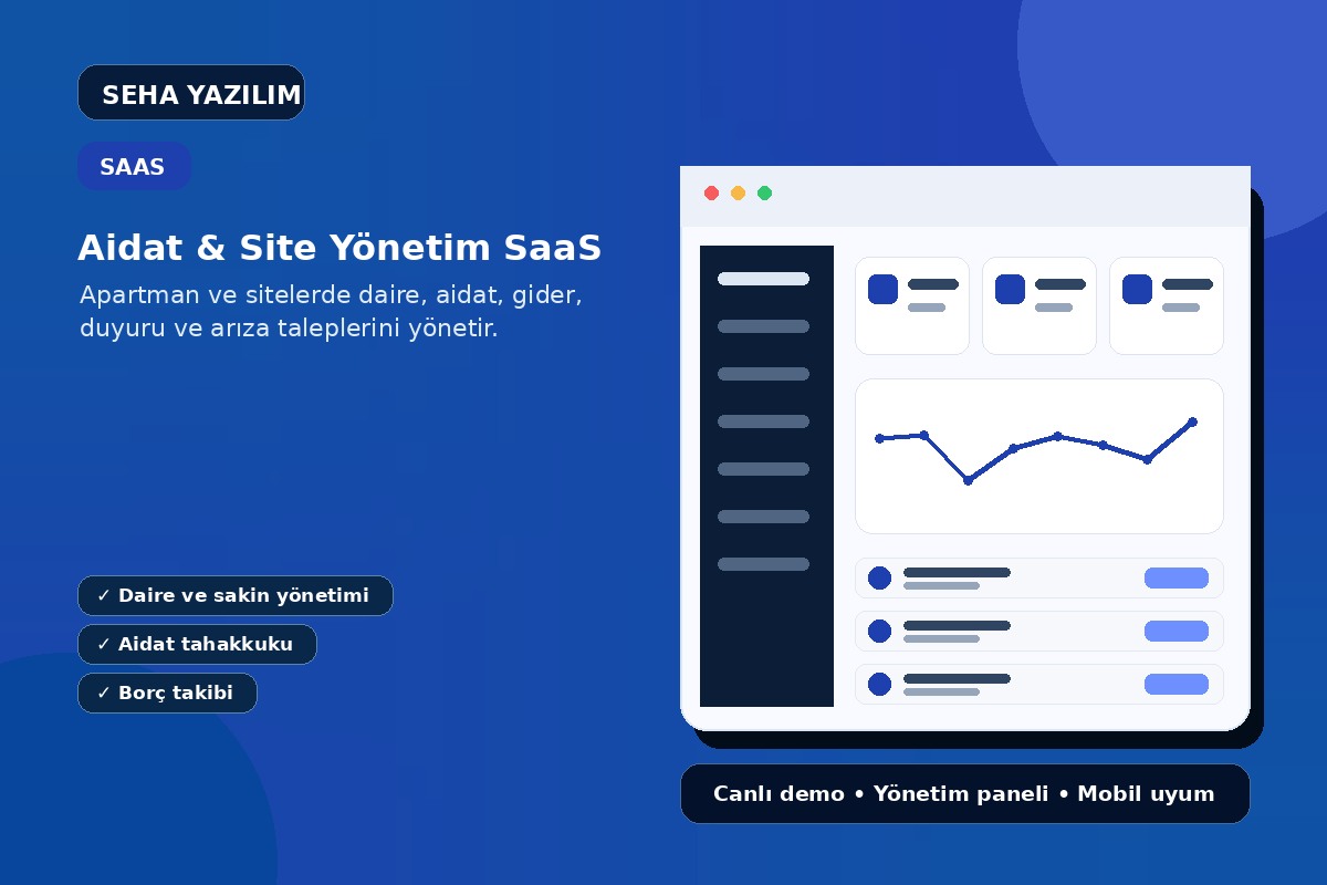 Aidat & Site Yönetim SaaS görseli