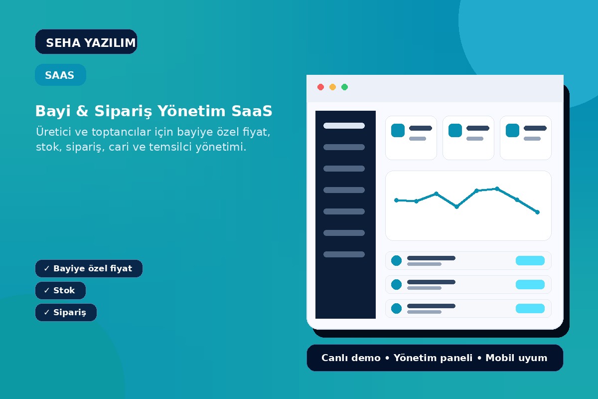 Bayi & Sipariş Yönetim SaaS görseli