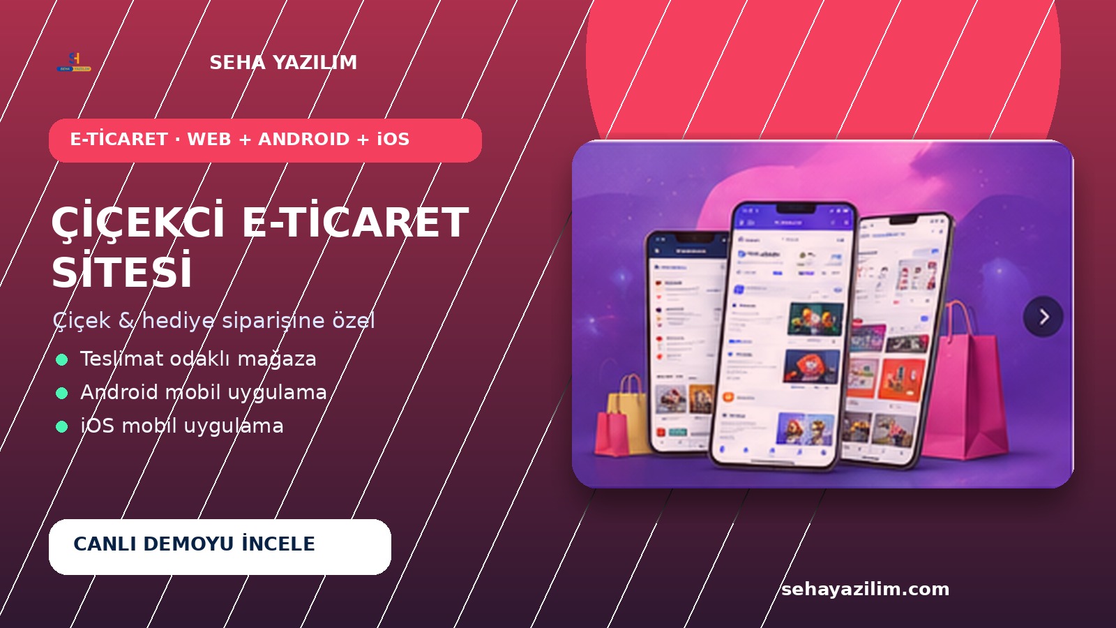 ÇİÇEKCİ E TİCARET SİTESİ görseli