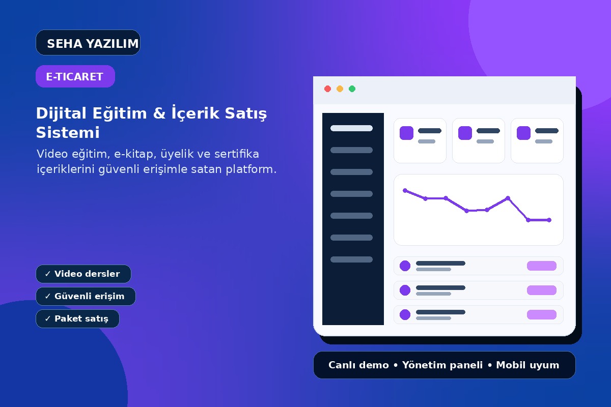 Dijital Eğitim & İçerik Satış Sistemi görseli