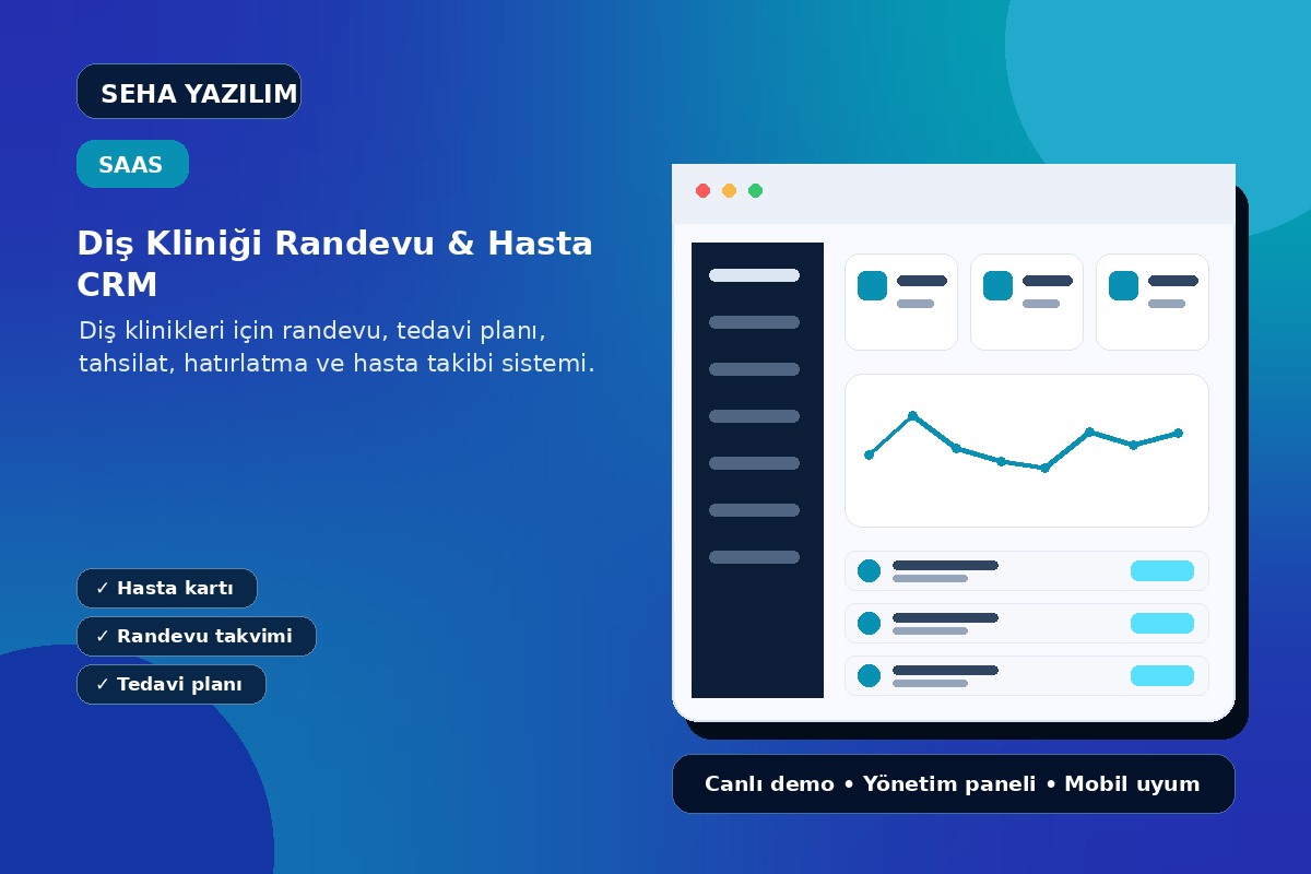 Diş Kliniği Randevu & Hasta CRM açıklayıcı ürün görseli