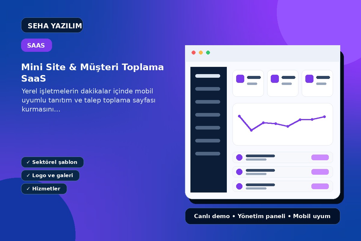 Mini Site & Müşteri Toplama SaaS açıklayıcı ürün görseli
