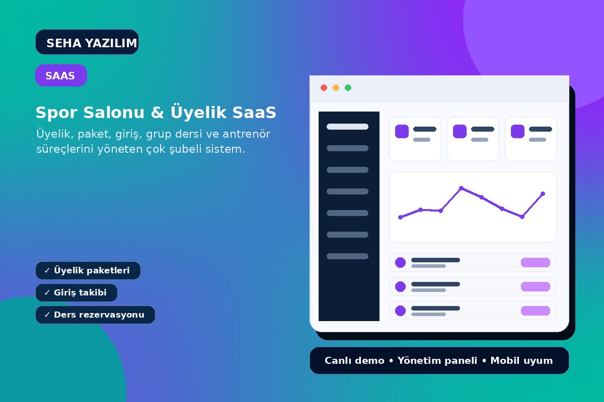 Spor Salonu & Üyelik SaaS görseli